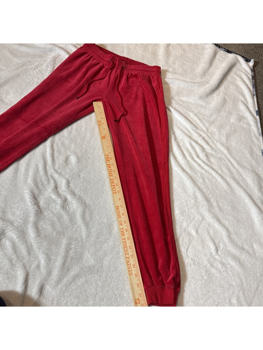 Dickies Velour Pants size M Vintage Y2K ‘90’s Red (2135) - Picture 6 of 9